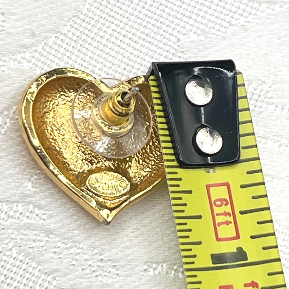 Kirks Folly Angel Wings Heart Earrings - Gold Tone & Crystal AB Rhinestones - Picture 8 of 8